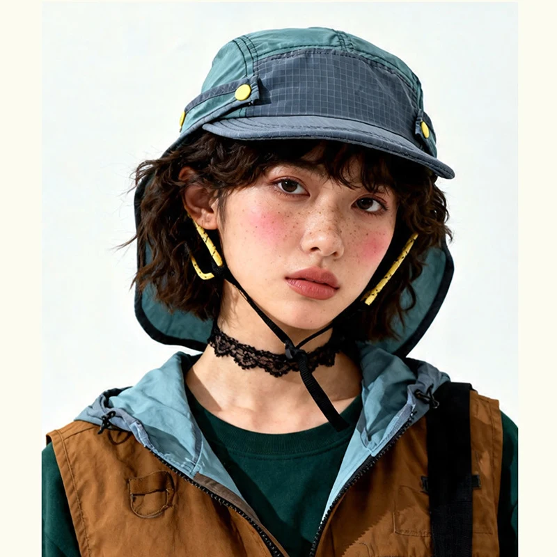 Unisex Summer Sun Hat Sunscreen Uv Protection Quick-drying Detachable Sunscreen Cap Functional Fishing Cap