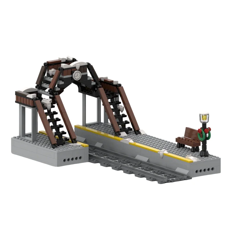 

247pcs MOC Christmas Train Station Model Building Blocks Construction Toy Christmas Gifts DIY Creative Idea Education Assemble