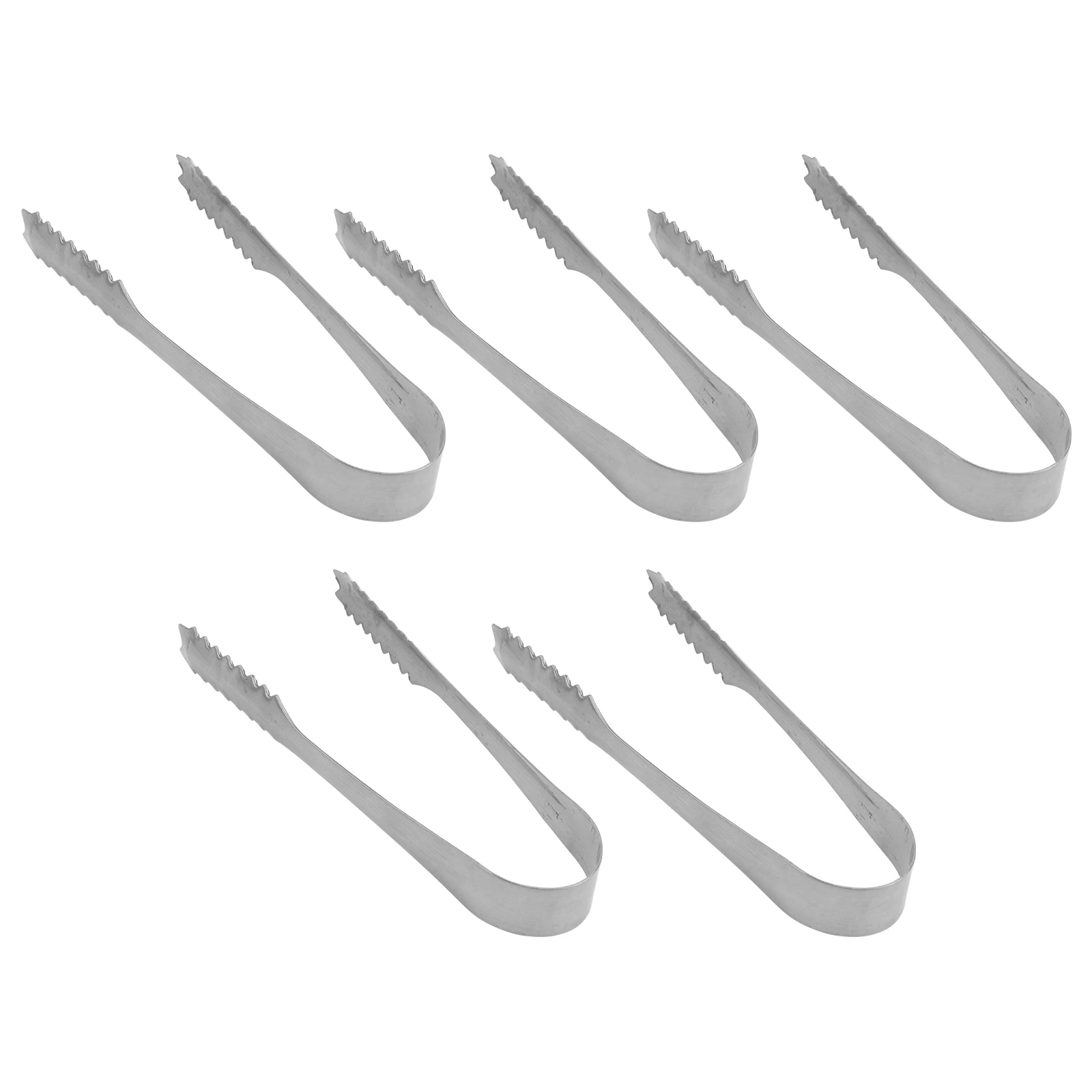 

5 pcs Stainless Ice Tongs Acrylic Ice Tongs Food Serving Tools Silver Color Durability Functionality