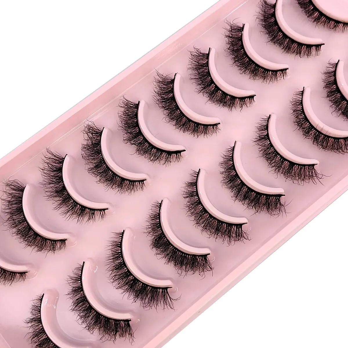 HBZGTLAD New 10 Pairs 3D Faux Mink Eye Lashes Fluffy Volume Mink Lashes Short Lashes Makeup Kit Natural Long False Eyelas