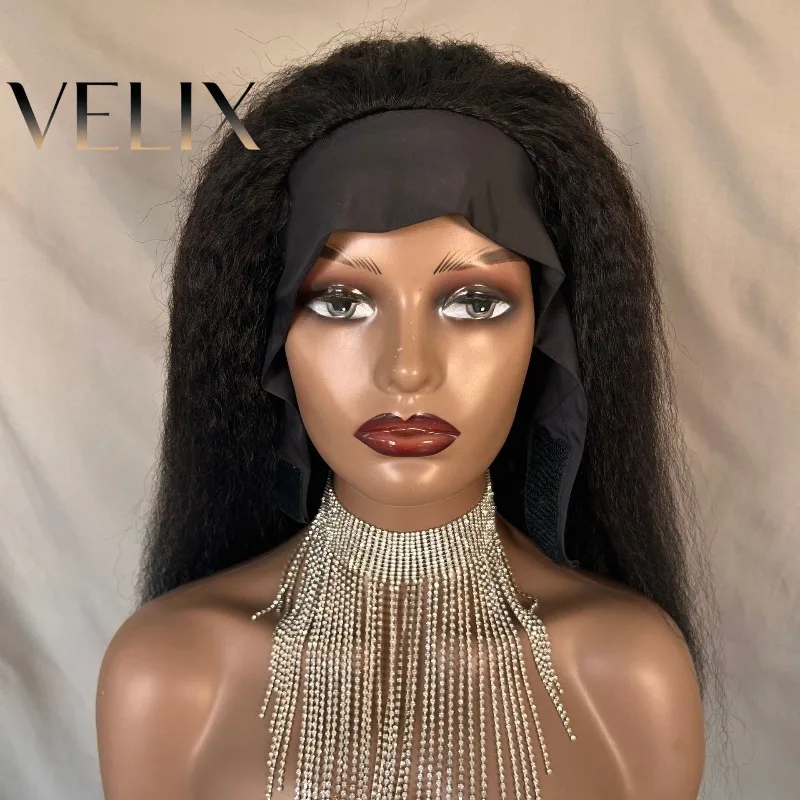 

Парик из натуральных волос Ice Ribbon Yaki Kinky Straight, машинной работы, 12-22 дюйма, 180% плотность, мягкая текстура, для повседневного использования женщинами