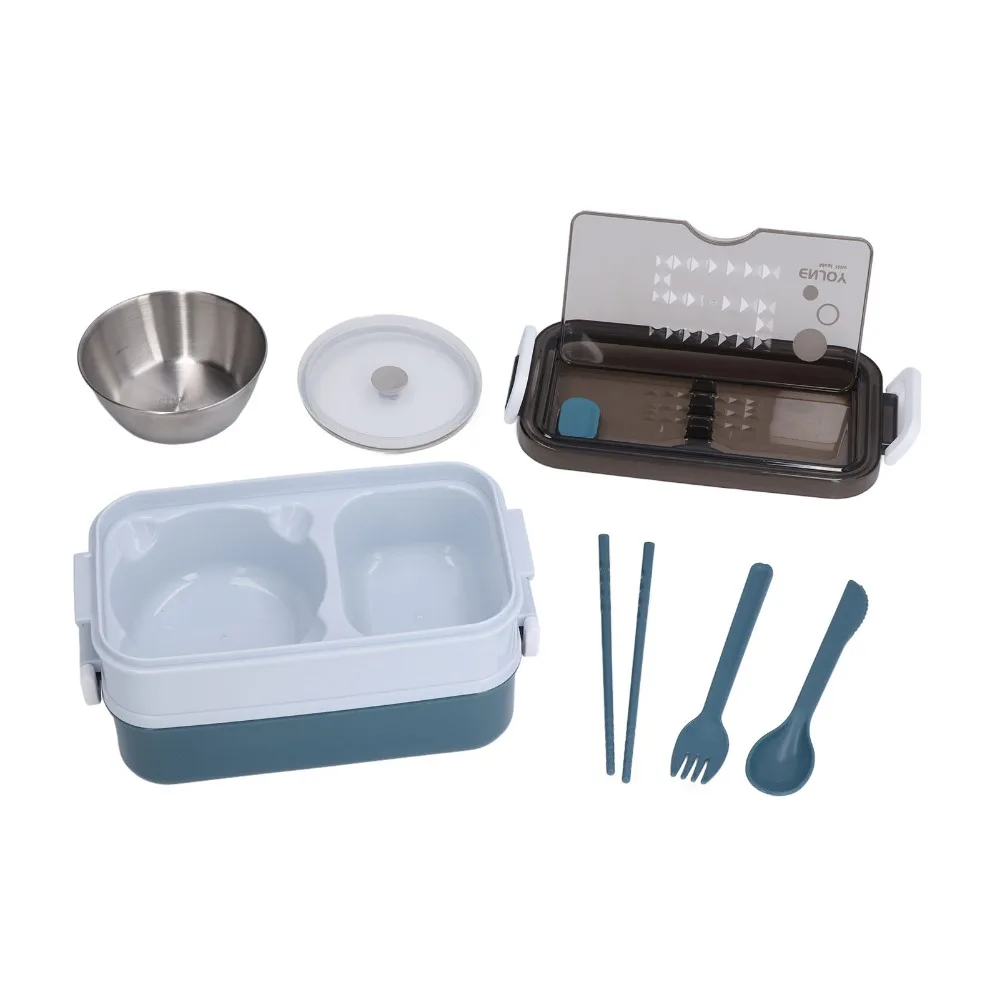 Convenient 304 Stainless Steel Insulated Lunch Box 2 Tier 1050ml Thermal Food Container Leak Proof Meal Container For Office