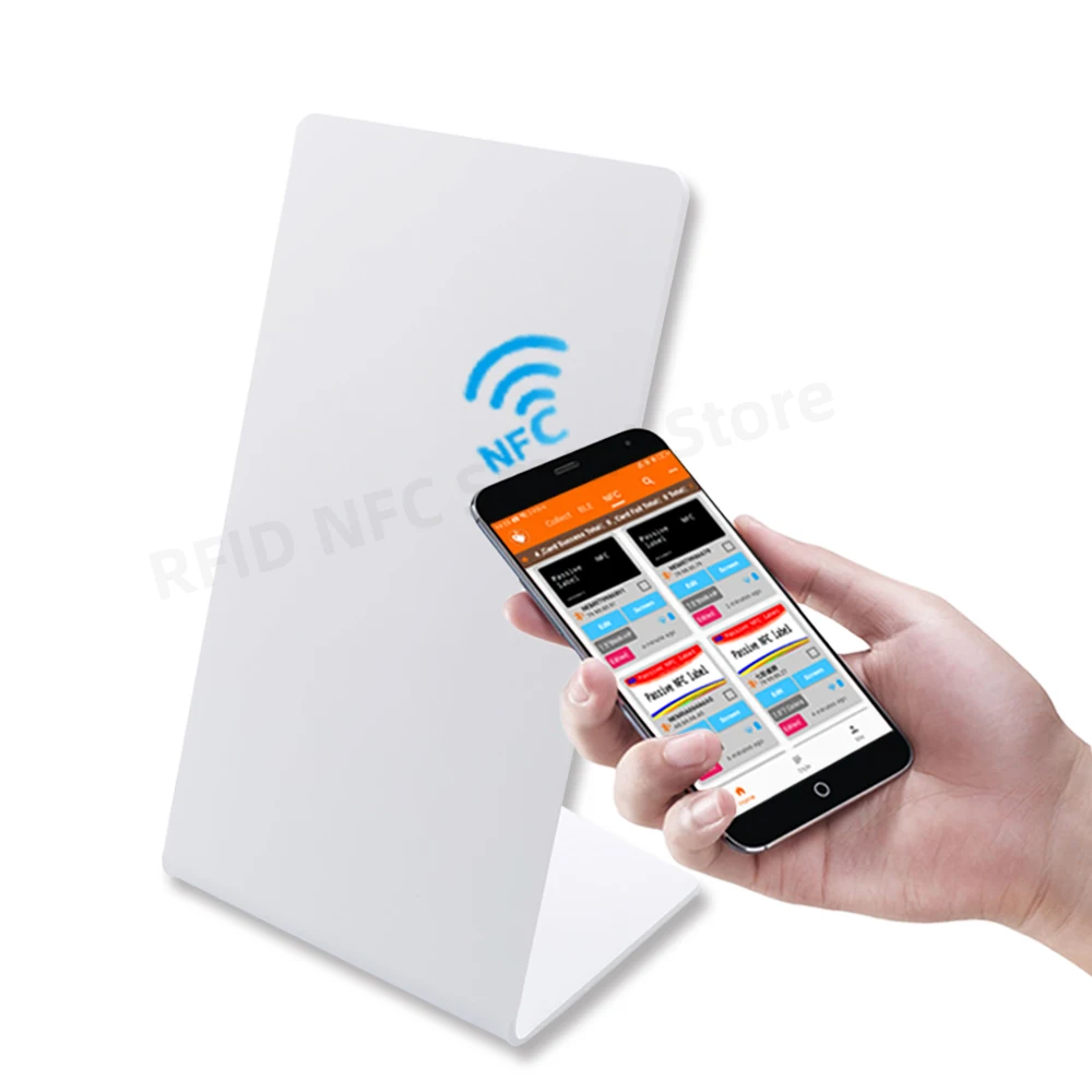 nfc stand 13.56Mhz Programmable Google Reviews NFC Stand Table NT/AG 213 NFC Google Review Display nfc card personalized