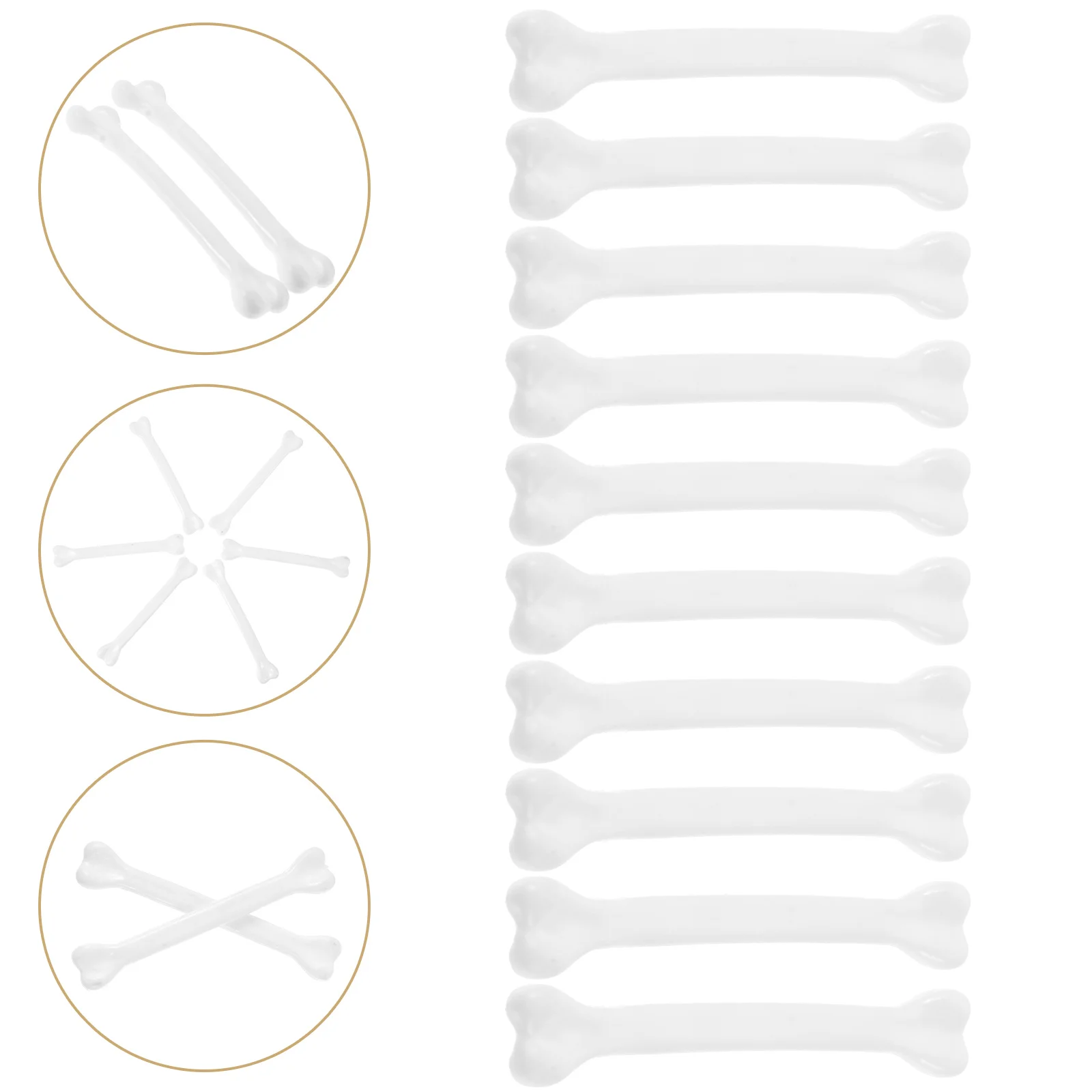 Małe naszyjniki z kości, akcesoria, dekoracje na Halloween, rekwizyty z kośćmi, mini rękodzieło, sztuczne plastikowe kości.