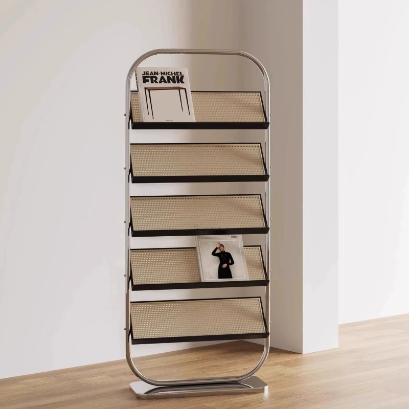 solid wood magazine storage bookshelf promotional materials  display  floor reading  newspaper