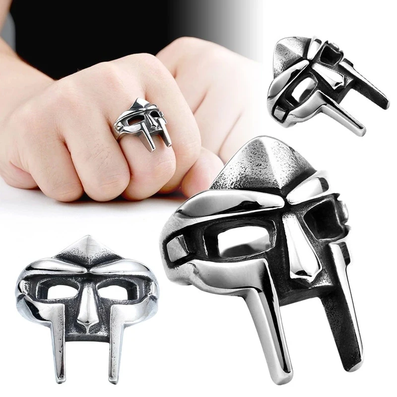 Game Doom Eternal Mask Gladiator Cosplay Ring Punk Unisex Egyptian Pharaoh Male Rings Accessories 2022 Jewelry Prop anillos