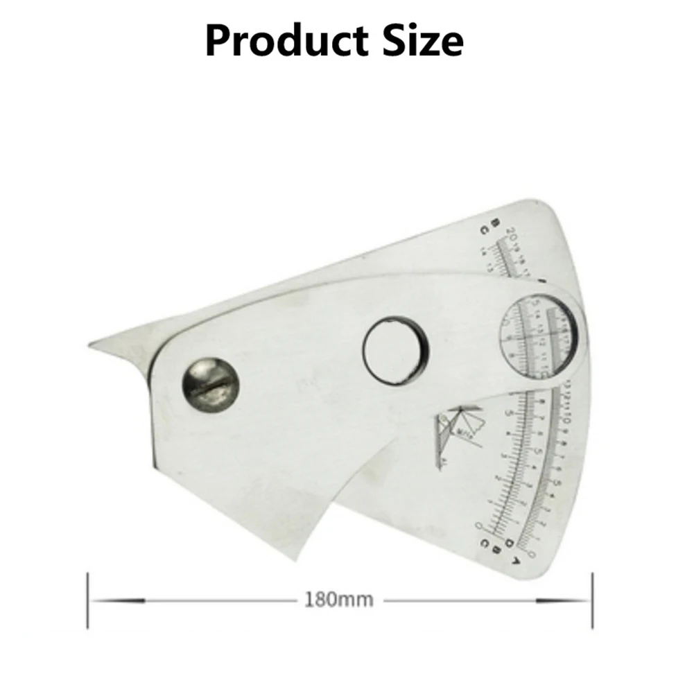 0 To 20mm Welding Gauge Welding Gauge Fillet Height Gauge 180mm Long Stainless Steel Gauge Essential Tool For Weld Tests