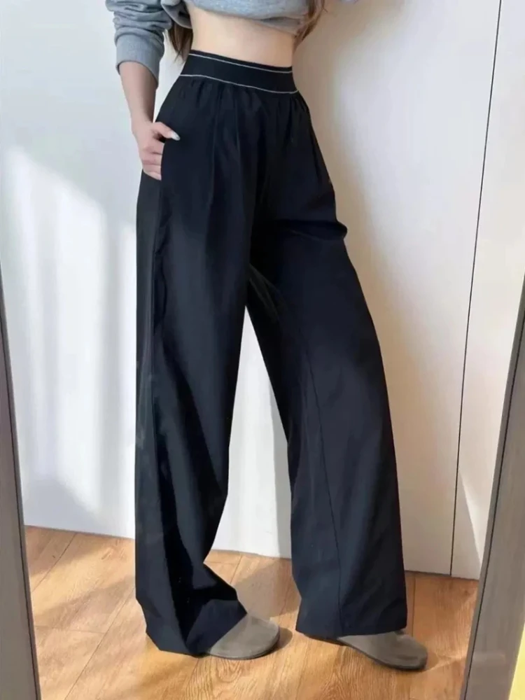 Yoga Casual Sports Trousers High-waisted Women's Wide-leg Pants Loose Thin Baggy Sports Running Fitness Solid Sweatpants Women