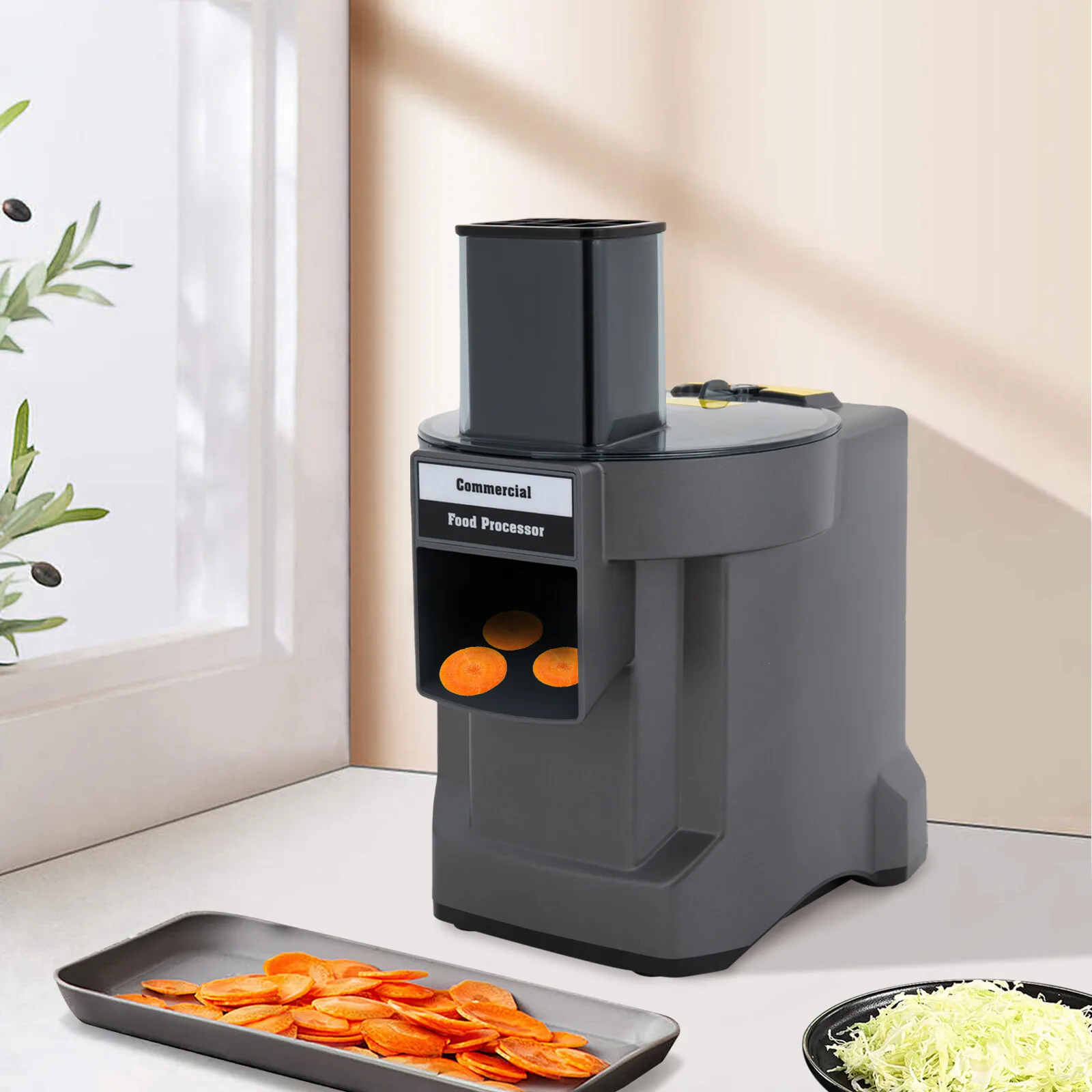 معالج الخضروات التجاري بقدرة 110 وات، مقطعة الفاكهة على سطح الطاولة، مفرمة البصل والطماطم