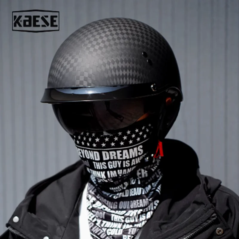 

12K matte black carbon fiber half helmet for electric bikes, motorcycles, summer riding safety helmets, cool and trendy helmet