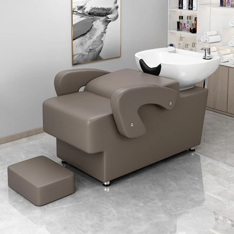 2026 Head Spa Supplier Hair Washing Massage Chair Shampoo Bed Washing Station Salon Shampoo Chair with Ceramic Shampoo Bowl