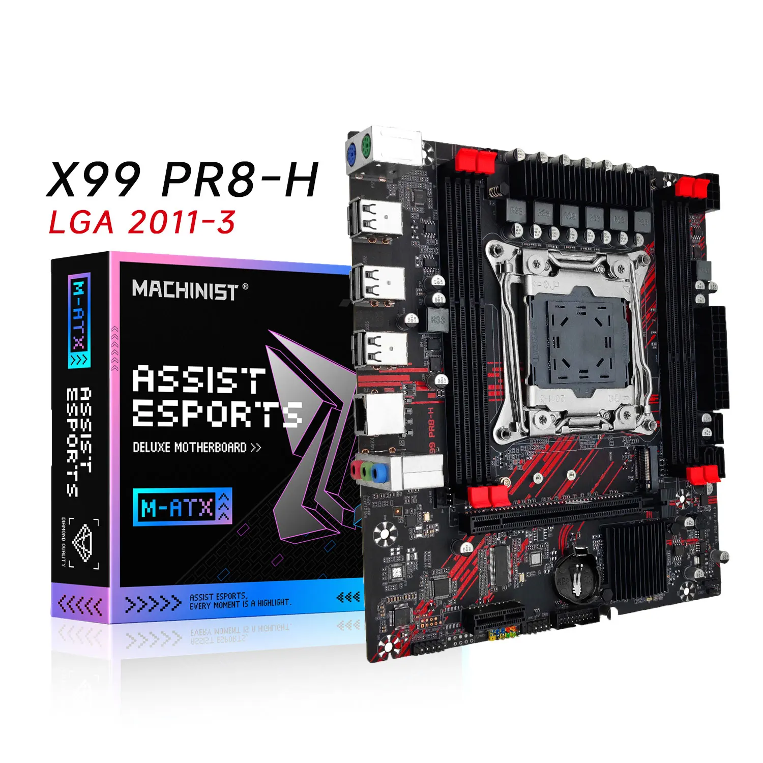 

MACHINIST X99 PR8-H Motherboard LGA 2011-3 Supports Intel Xeon Processor Double Channel DDR3 RAM NVME M.2/SATA 2.0