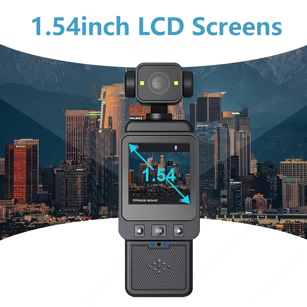 كاميرا الحركة 1080P HD واي فاي شاشة 1.54 بوصة كاميرا الحركة الرياضية 360 °   عدسة قابلة للدوران لمسجل فيديو لخوذة السفر وسائق الدراجة