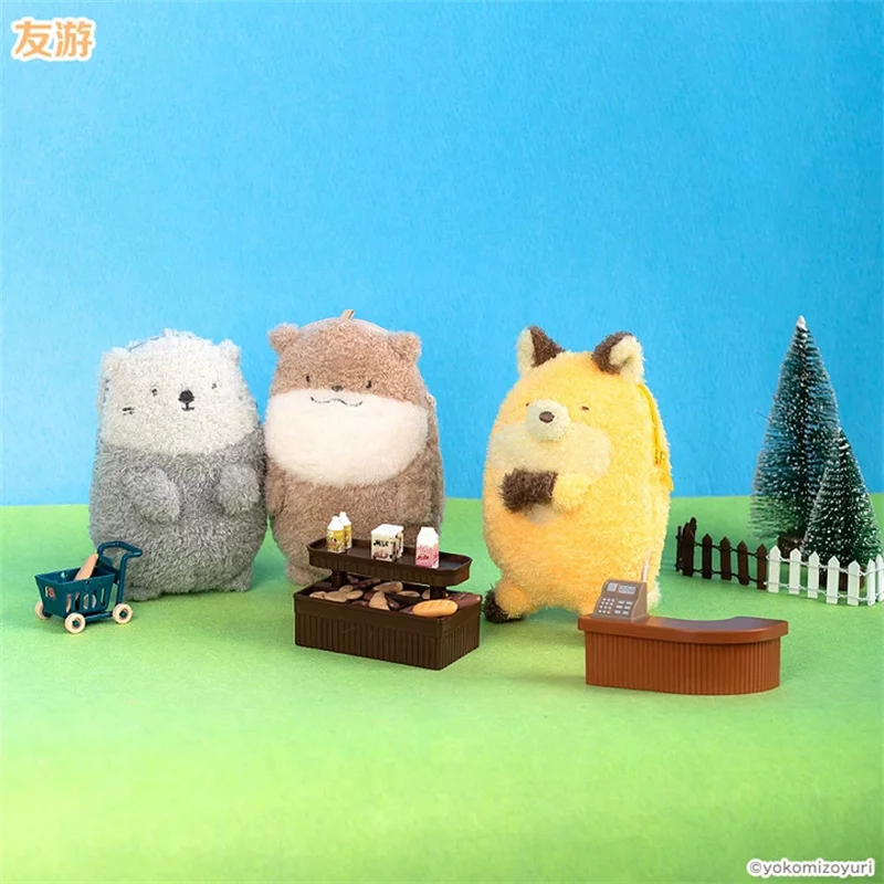 Porte-monnaie Animal de dessin animé mignon, jouets en peluche, Mini loutre renard, pendentifs en peluche, Kawaii, porte-clés, sacs, décor, cadeau amusant pour enfants