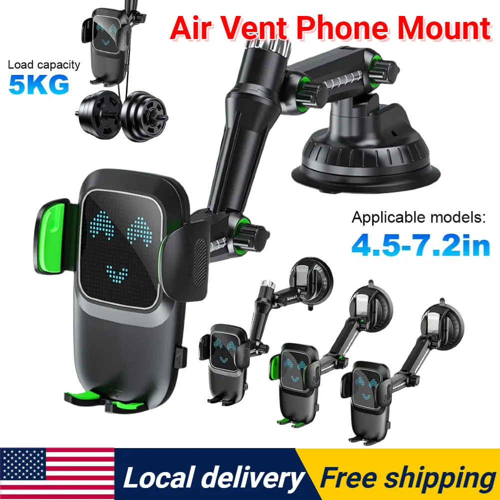 

Car Phone Holder Mount 360° Rotating Air Vent Cell Phone Mount for Car Hands Free Easy Clamp Cradle Support for 4.7-7.2 Inch