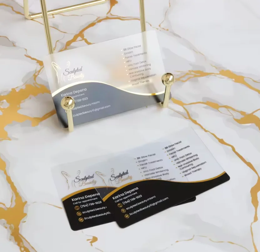 

50/100/200pcs Customized 0.38mm logo printed PVC card, transparent business card, frosted single-sided printed plastic card