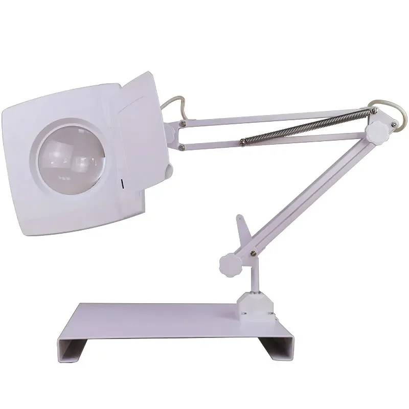 220V 40X Circline LED Lamp Identify Repairing Magnifying Glass Foldable Desktop Metal Workbench Board Magnifier for Soldering