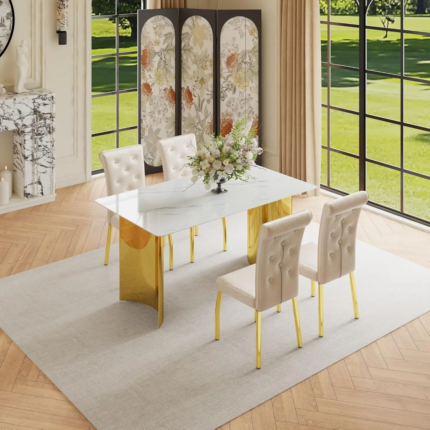 Faux Marble Dining Set 2