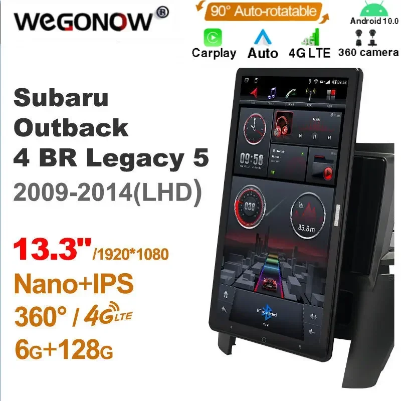 13.3'' Ownice Android10.0 Car Multimedia for Subaru Outback 4 Legacy 5 2009-2014 Auto Radio Audio 4G LTE 360 Optical No DVD