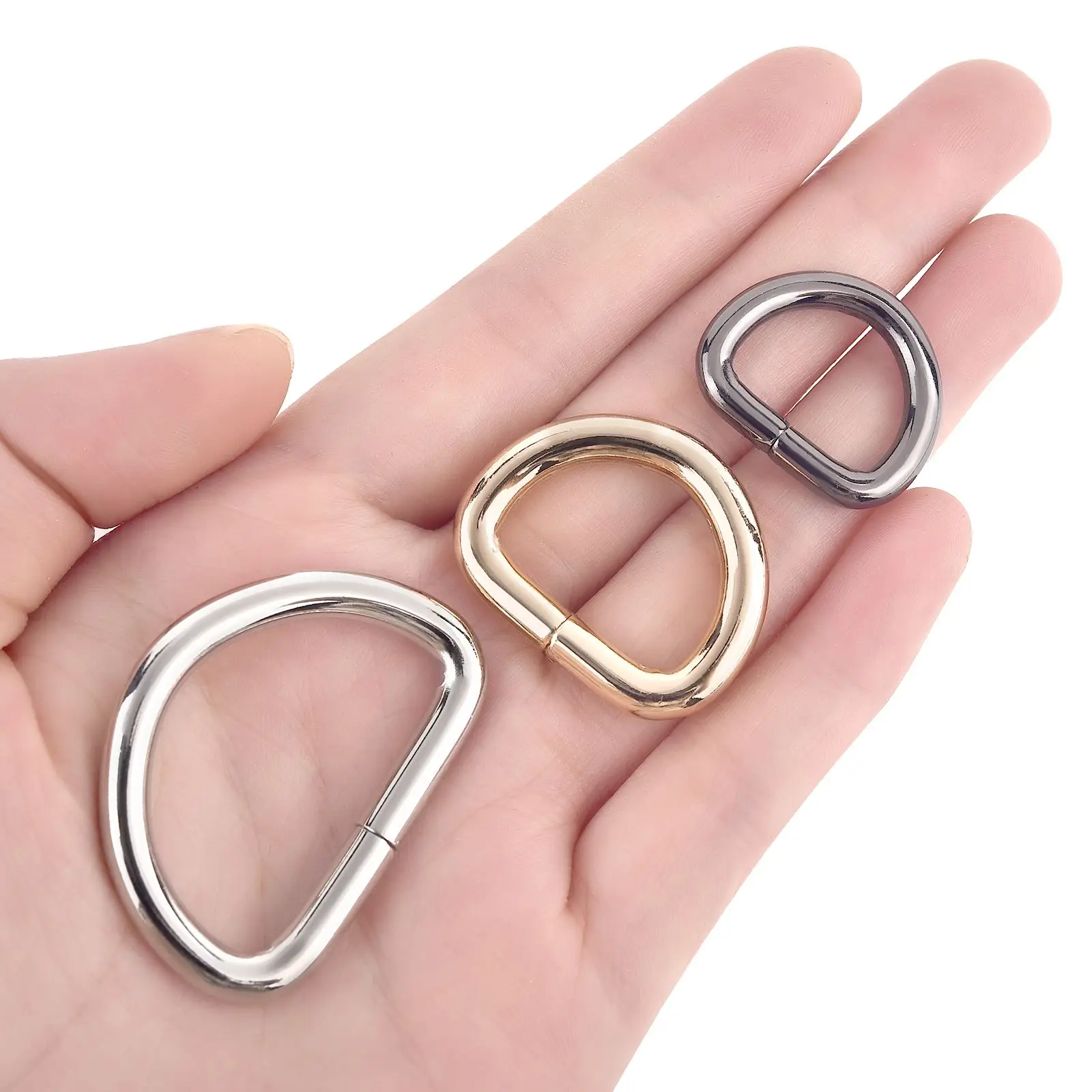 10pcs/Bag Metal D Ring Heavy Duty Strong Webbing D-Shaped Buckle For Bag Strap Backpack Belt Purse DIY Accessories 15/20/32mm