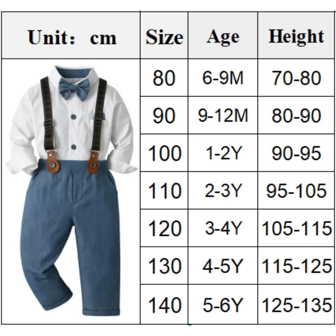 Formal Gentleman Outfit for Kid Boys Spring Autumn Long Sleeve Baby Cotton Set Toddler Boutique Birthday Party Clothing Suit image 6