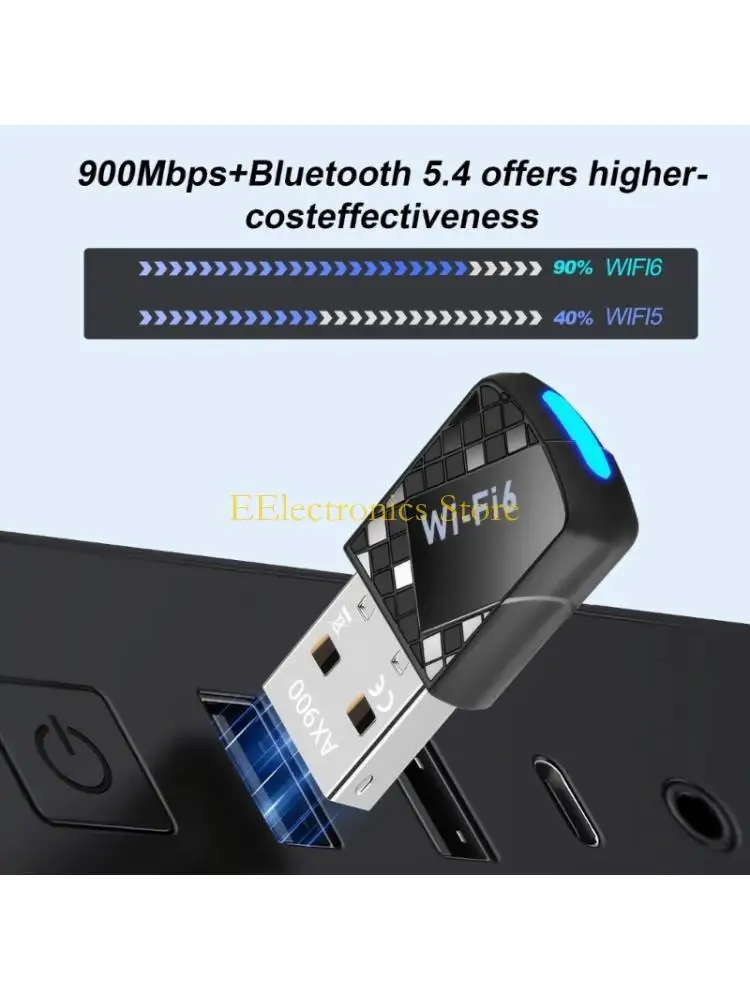 B03C AX900 WiFi 6 USB Bluetooth-kompatibel dengan adaptor Dongle penerima nirkabel