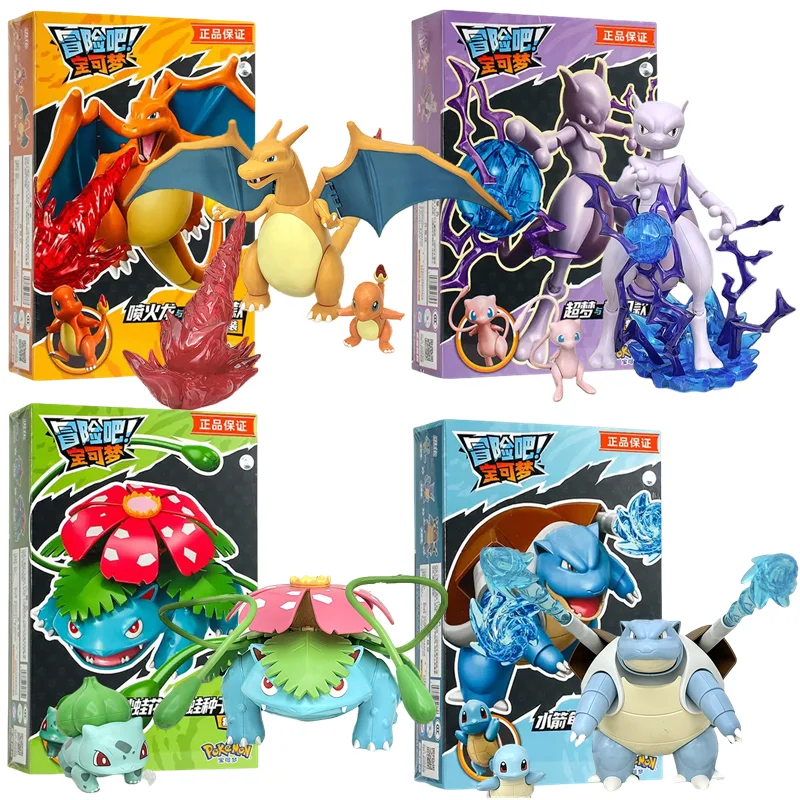 

Let's Go! Pokemon Toys Pikachu Charmander Bulbasaur Squirtle Mewtwo Building Block Assembly Figurine Toy Collect gifts
