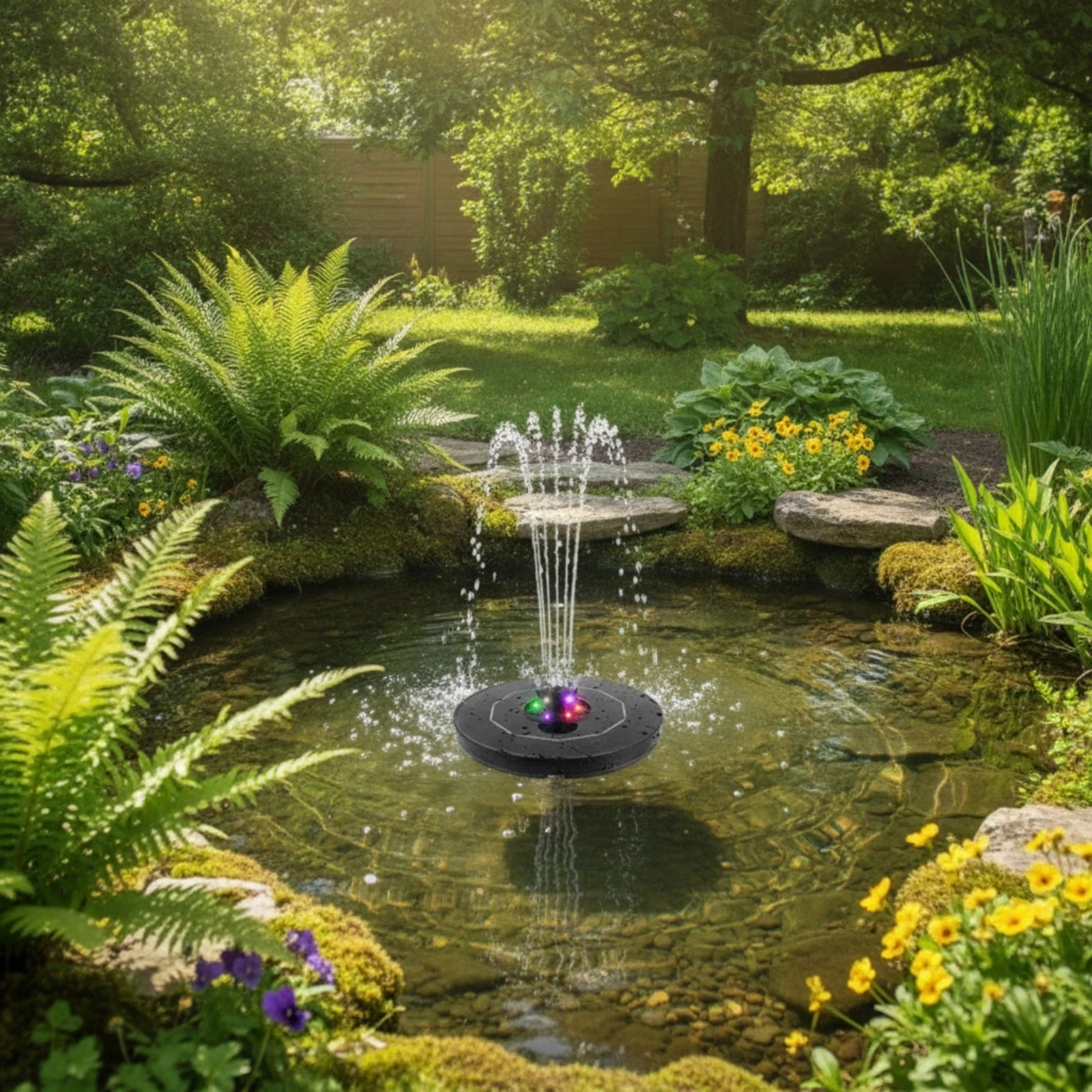 Solar Fountain with LED Lights - đánh giá và giá Bonsai Garden Fountain