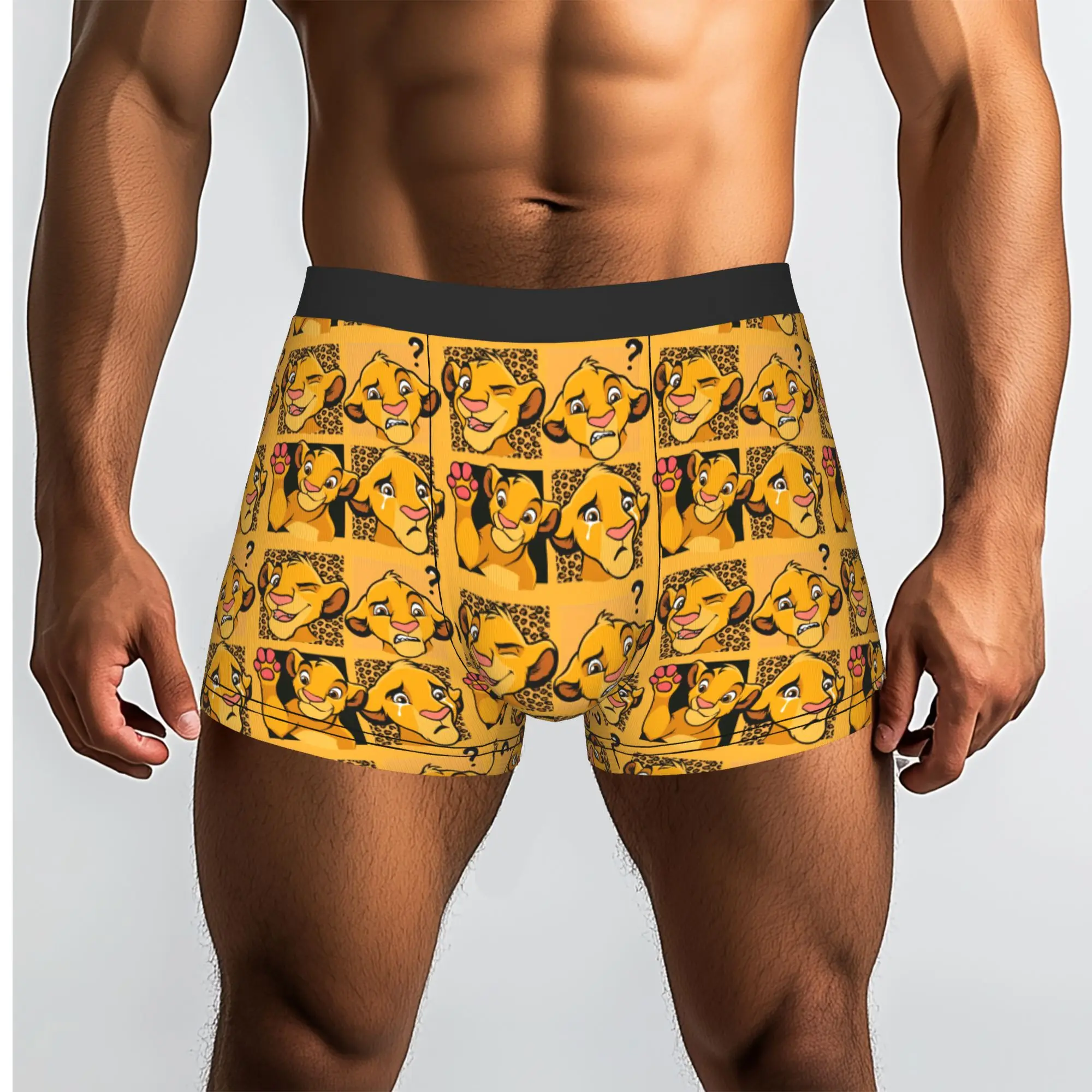 Custom Funny The Lion Cartoon K-Kings Boxers Shorts Panties Men's Underpants Stretch Anime Briefs Underwear