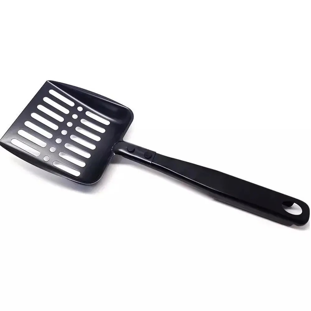 

Pet Cleaning Tool Metal Cat Litter Scoop Wide Rustproof Hollow Out Pet Poop Shovel Ergonomic Coal Shovel Outdoor BBQ