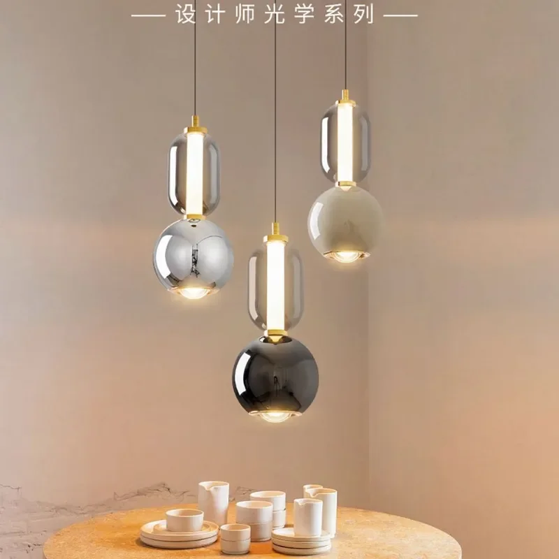 New Bedroom Bedside Chandelier Modern Simple Glass Living Room Background Wall Designer Entrance Light Luxury Lifting