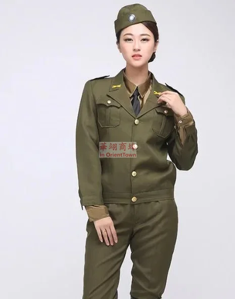 Commander Photography Theme Uniform Military Cosplay Officers Women TV Film Costume China 1920s-1940s Uniform Officer Clothing