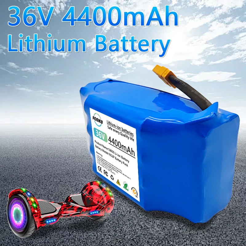 

18650 36V 4400mAh Rechargeable Lithium battery Pack for Electric Self Balancing Scooter HoverBoard Unicycle Replacement Battery