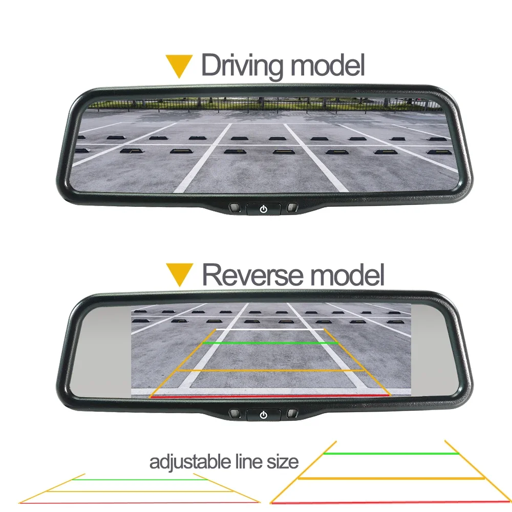 9.66 Inch 4pin Car Digital Rearview Mirror Monitor AHD 1080P HD Reversing Full Screen Display For Aviation Head Bus Truck Van