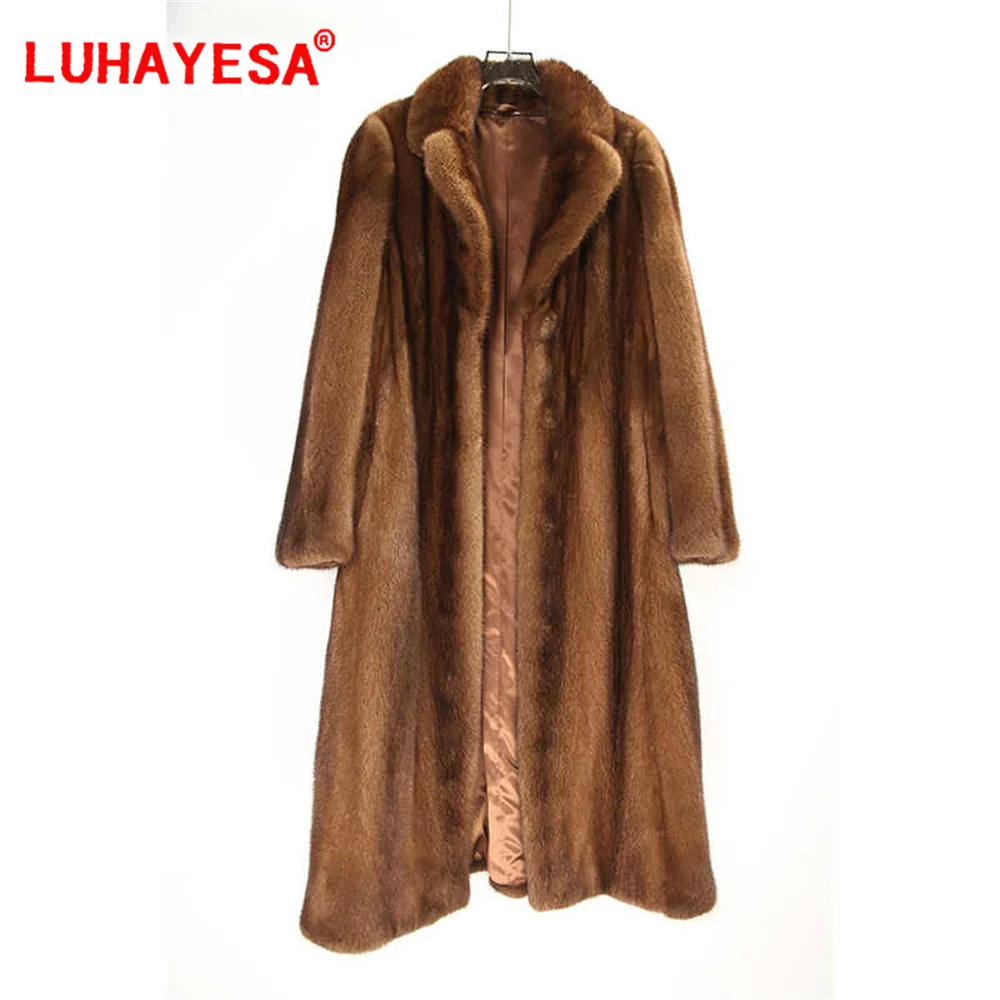 2024 Top Luxury Full Pelt Mink Fur Clothing Women Extra Long Winter Real Mink Fur Overvoat