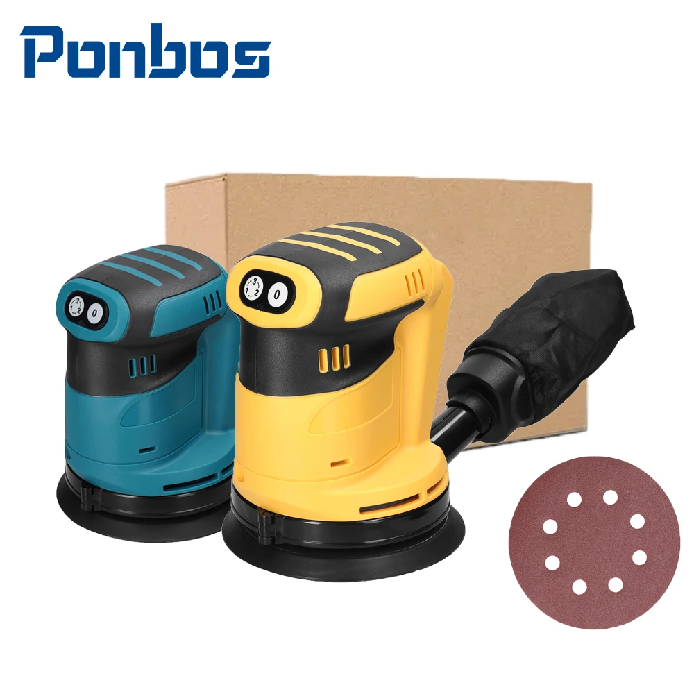 125mm Orbital Sander Wood and Metal Polisher Car Polisher For Dewalt/Makita 18v Battery Rechargeable Power Tools