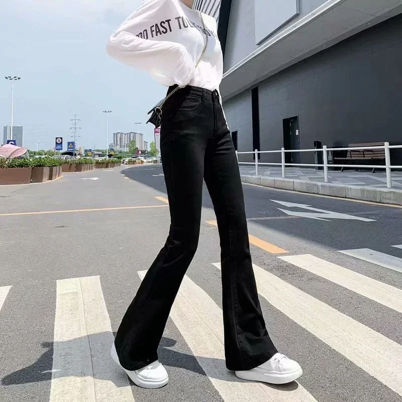 

Flare Jeans Women's High Waist 2023 Elastic Pants Korean Fashion Women Clothing Y2k Pants