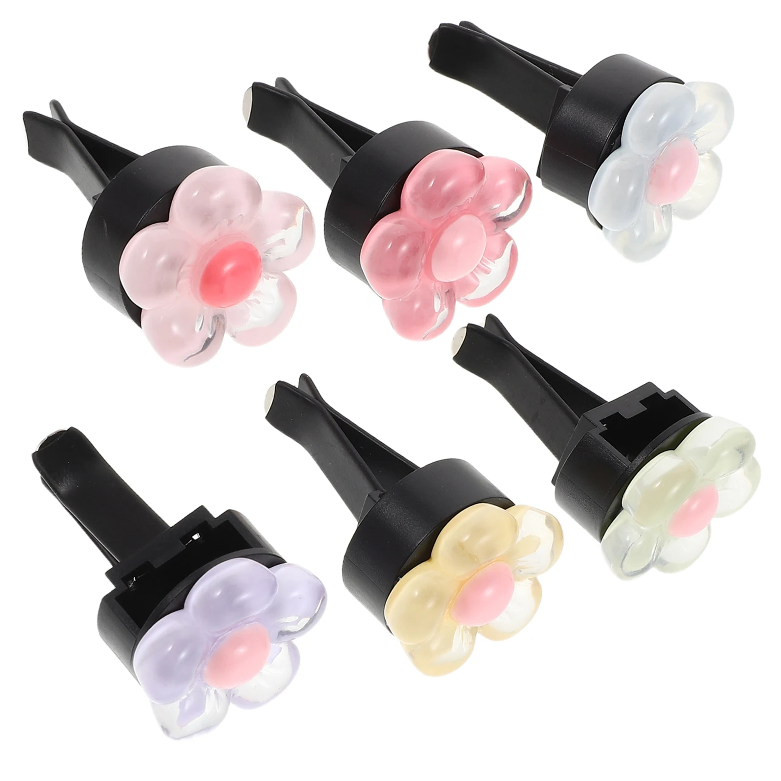 

6 Pcs Air Conditioning Outlet Clip Car Accessories Vent Clips Cute The Flowers Decoration Metal