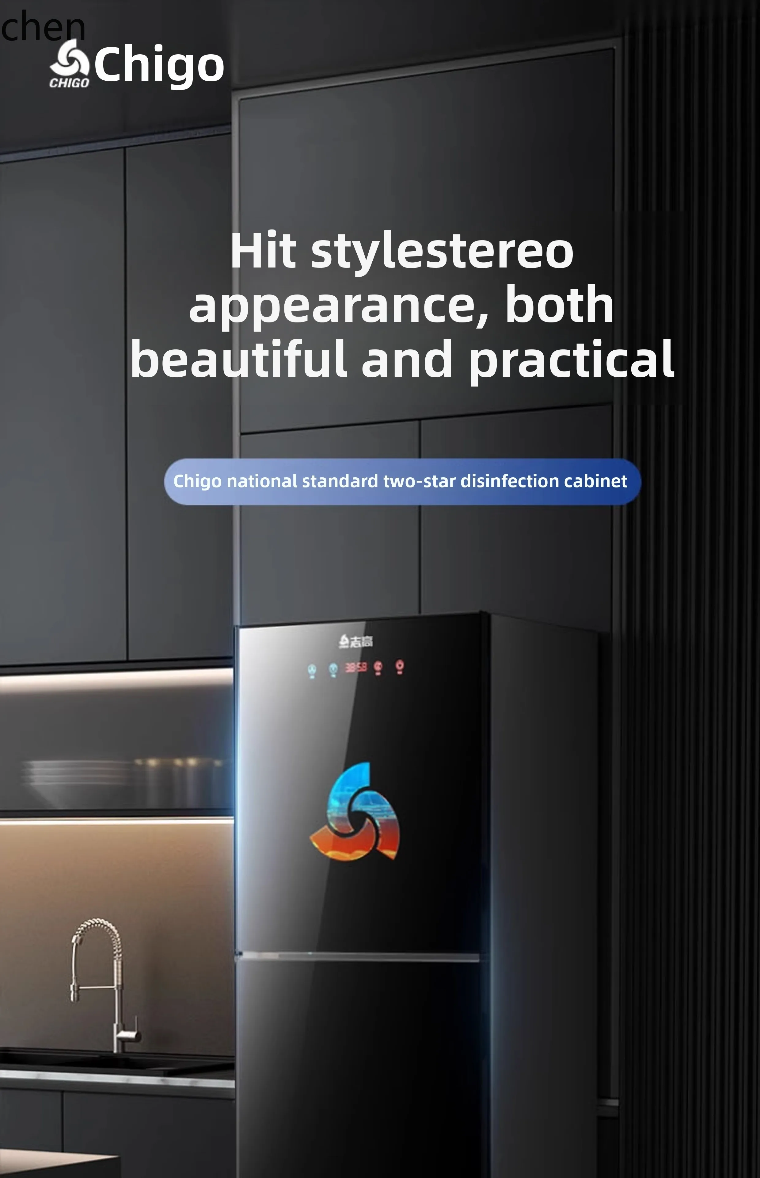 LXC ตู้ฆ่าเชื้อในครัวเรือนเชิงพาณิชย์อบแห้งตู้ฆ่าเชื้อสแตนเลสขนาดเล็กท่อระบายน้ําฟรีห้องครัวเดสก์ท็อป