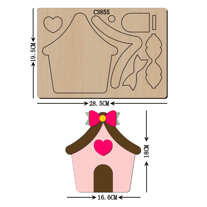 

New house Bow Wooden die Scrapbooking Cutting Dies C3855