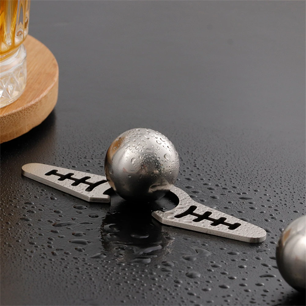 

Whiskey Stones Round Stainless Steel Ice Ball Espresso Chilling Stones Ice Cubes Italian Hand Pour Over Coffee Ice Ball W/Holder