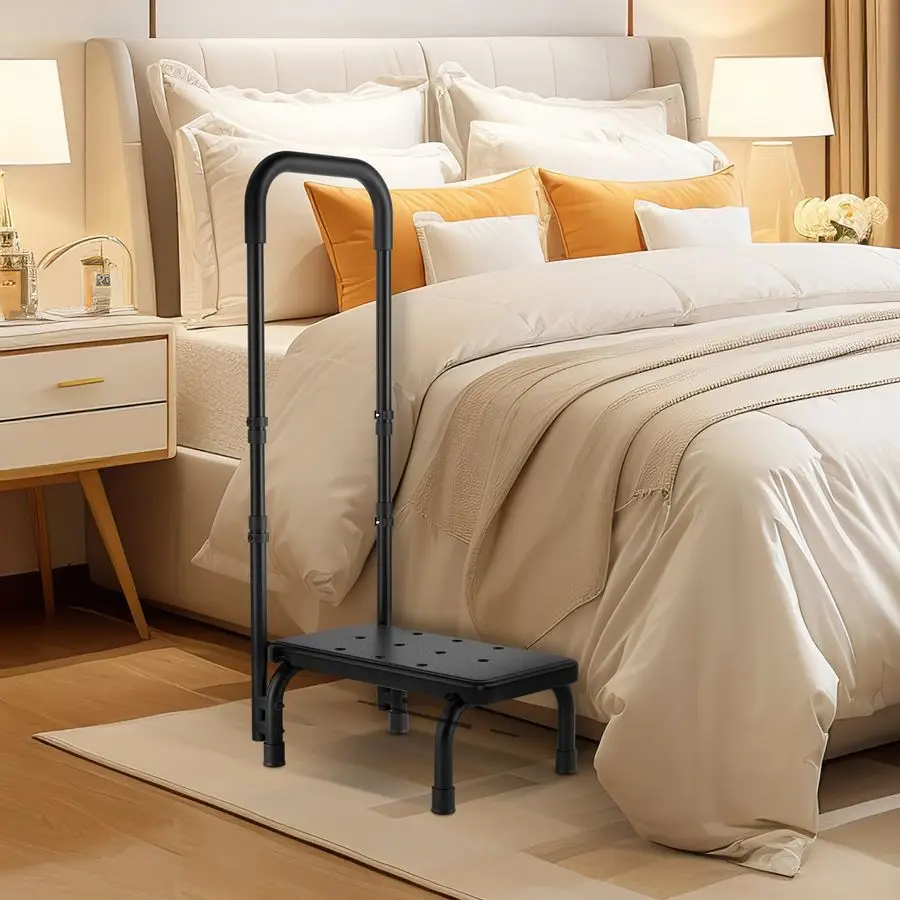 

Медицинский табурет-ступенька с ручкой для пожилых людей, прочный, легкий, для использования у кровати, для взрослых, с нескользящей резиновой платформой