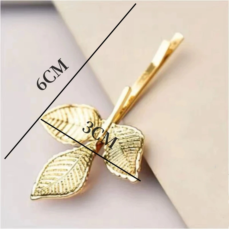 The Latest Models Three-dimensional Leaves Fresh Retro Small Hairpin Side Clip Hair Accessories Wholesale Hair Sticks Crystal