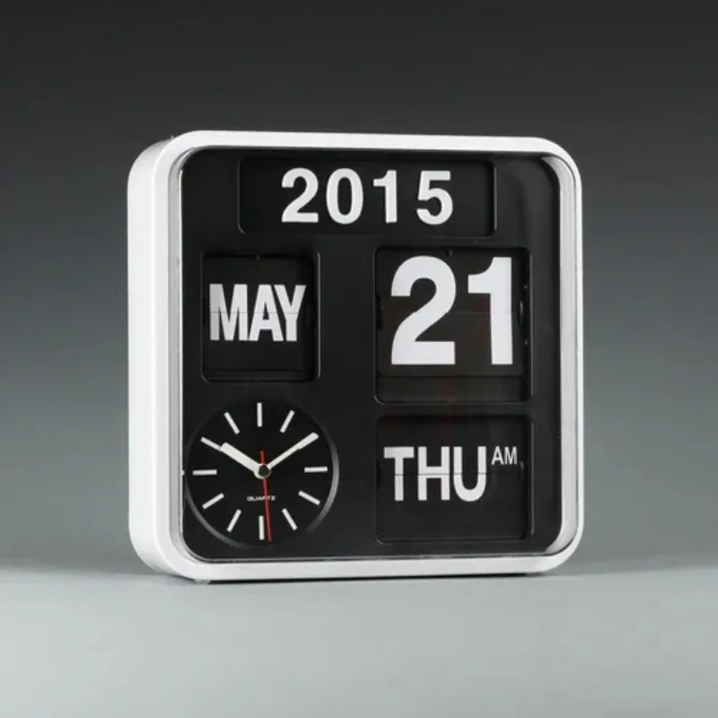 Automatic Mute Living Room Flip Clock Perpetual Calendar Modern Fashion Home Living Room Wall Clock AD-650