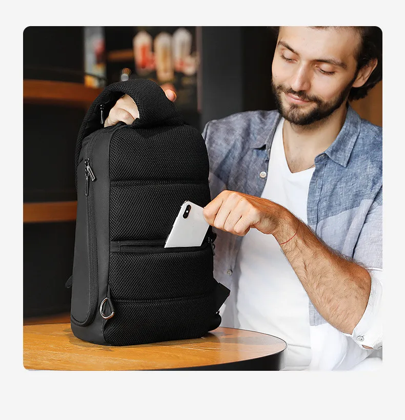 Mark Ryden Crossbody Bag Fits 12inch iPad Shoulder Messenger Bags Male Waterproof USB Recharging Sling bolso Chest bag for man