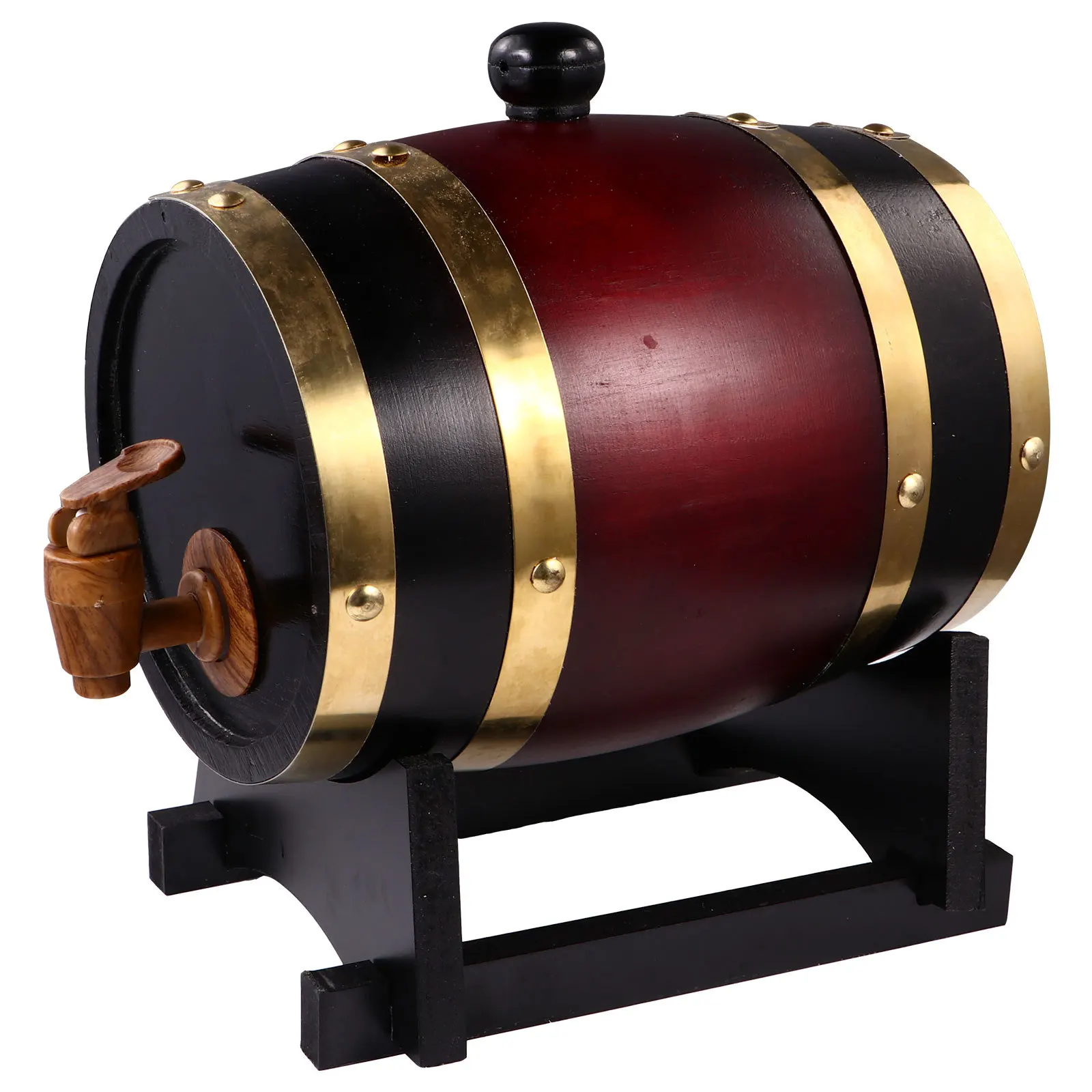 

1pc Solid Wood Wine Barrel 1.5L Beer Storage Dispenser For Home Bar Kitchen Decorative Pub Set Real Wooden Beverage Cask