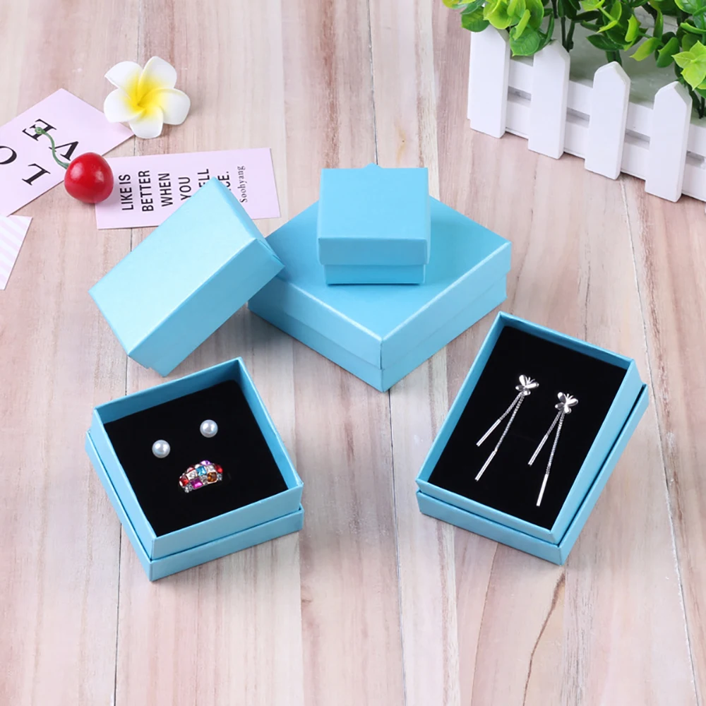 20pc Simple Luxury Black Paper Jewellery Display Case Set