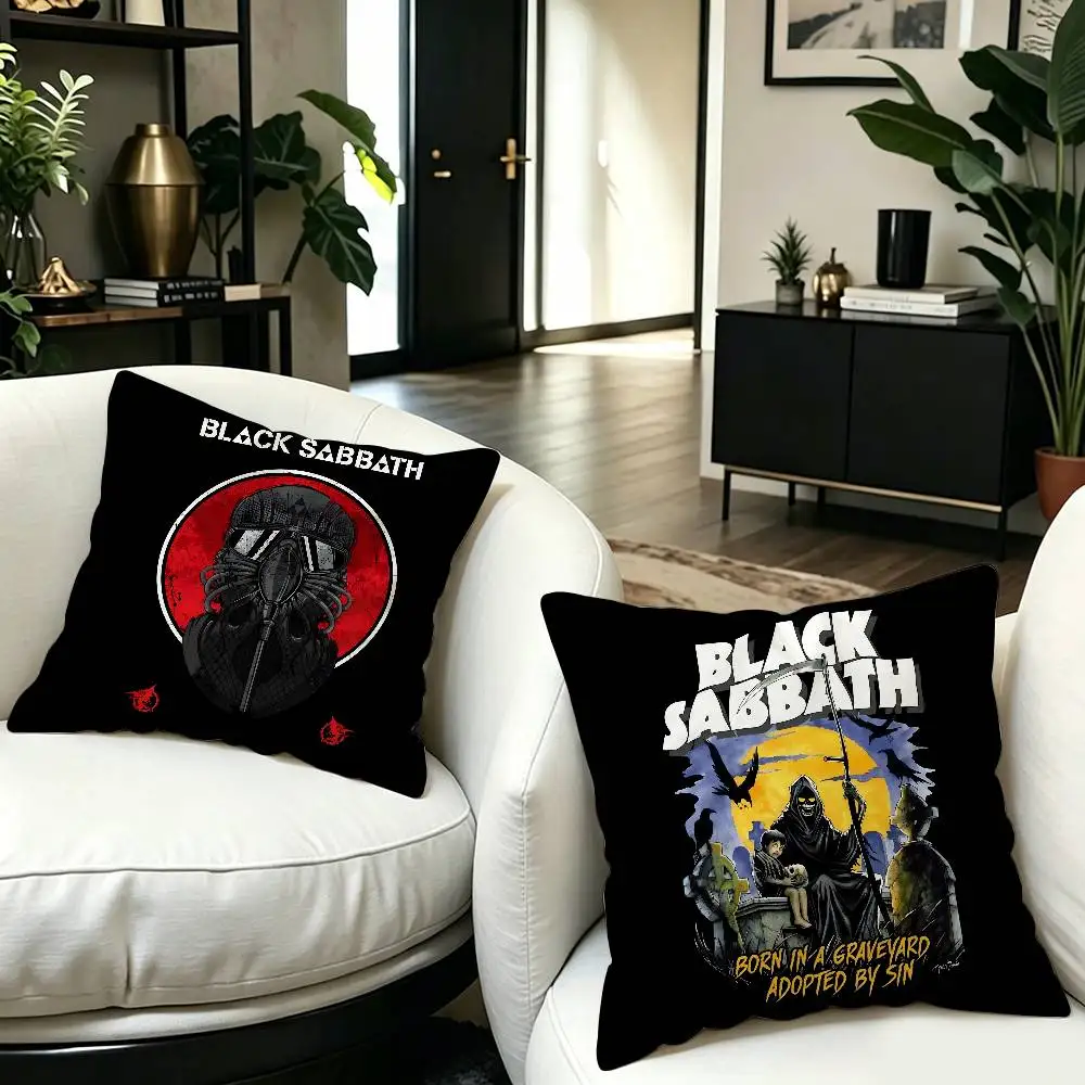 B-Black S-Sabbath Metal Band Cushion Cover Decorative Pillow Sofa Home Decor case pillow cases 3