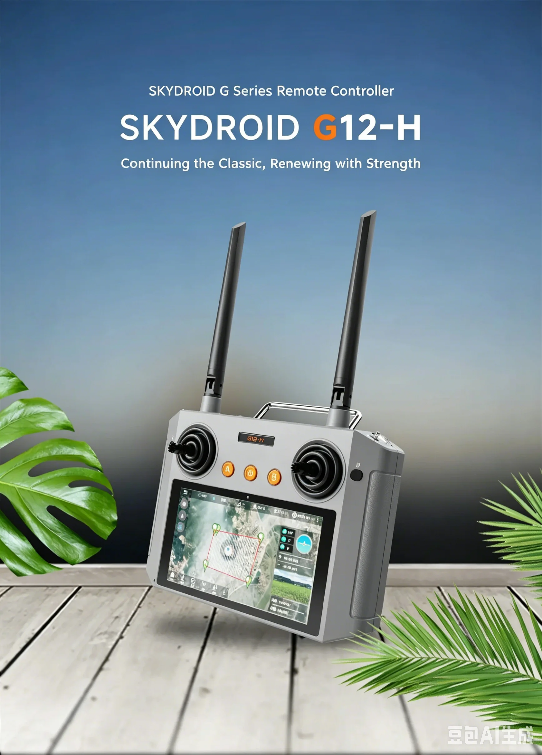 SKYDROID G12-H Drone Ground Station, 2.4G/5.8G Dual Band, 20KM HD Video Link for Agricultural Spraying UAV