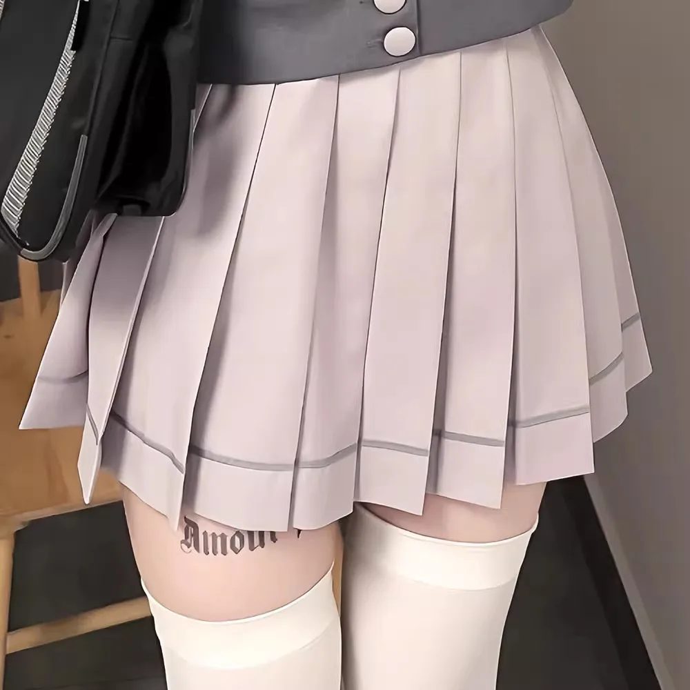 일본 회색 선원 복장 긴 소매 JK 스커트 여성 고등학교 제복 학생 Seifuku 소녀 선원 복장 한국 제복